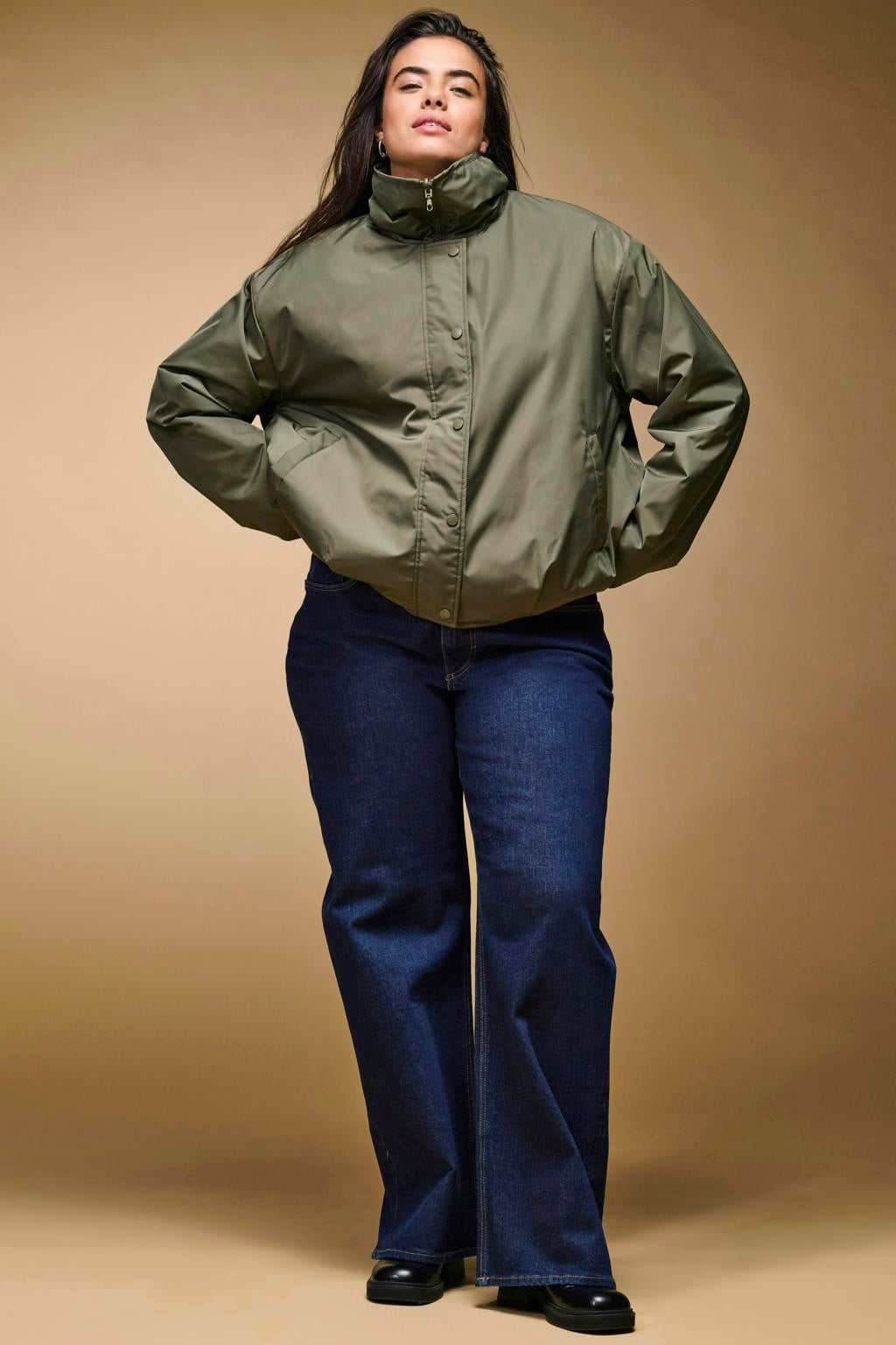 ONLY CARMAKOMA Plus Size anorak - groen