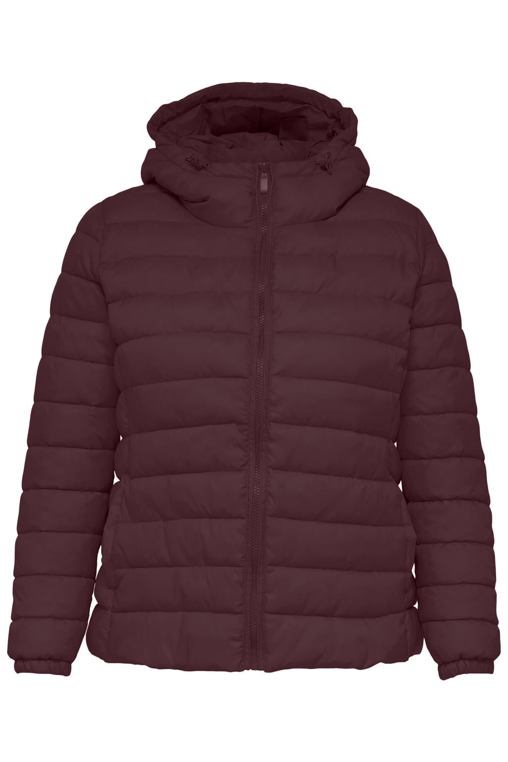 ONLY CARMAKOMA Plus Size quilted winterjas - donkerrood
