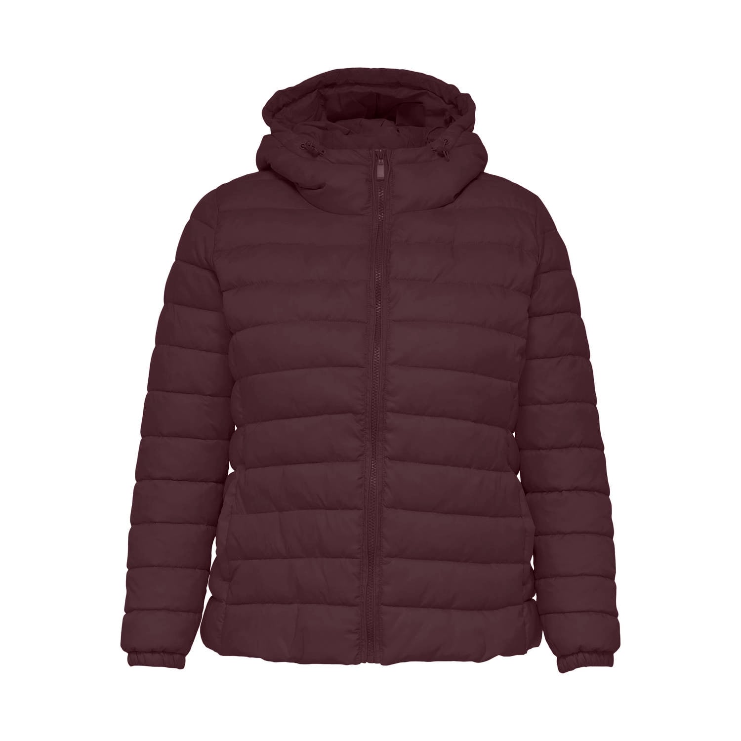 ONLY CARMAKOMA Plus Size quilted winterjas donkerrood