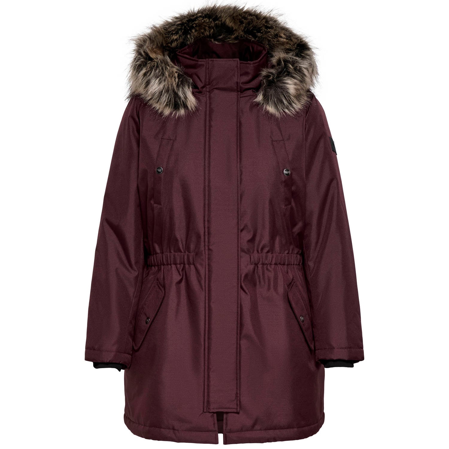 ONLY CARMAKOMA Plus Size winterjas donkerrood