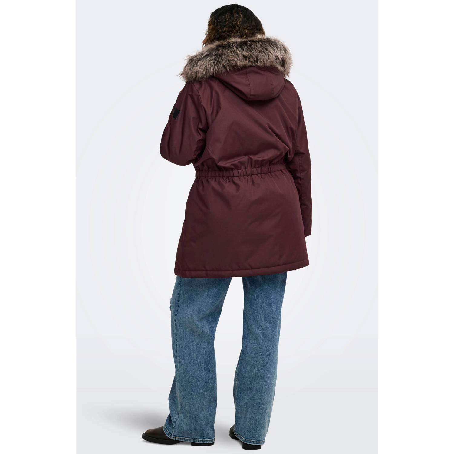 ONLY CARMAKOMA Plus Size winterjas donkerrood