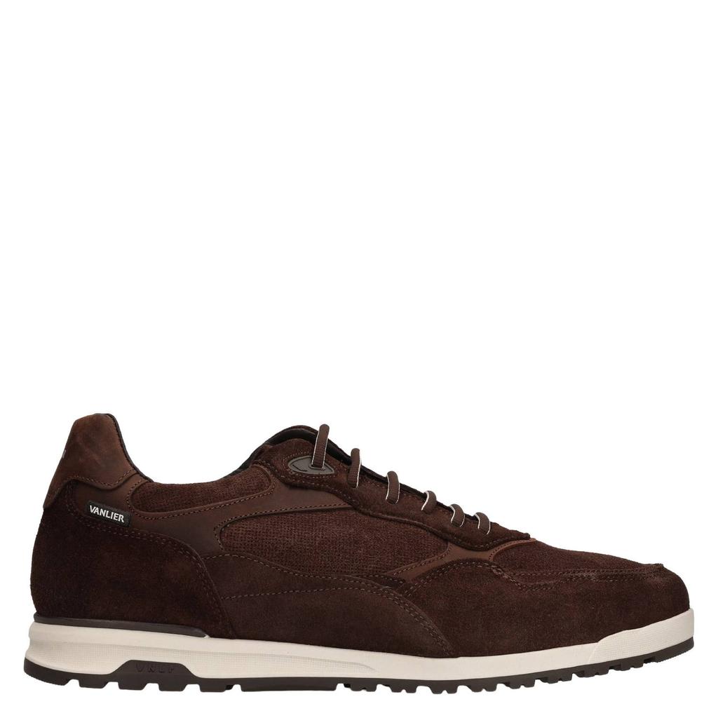 Donkerblauwe heren Van Lier leren sneakers - van suède met veters