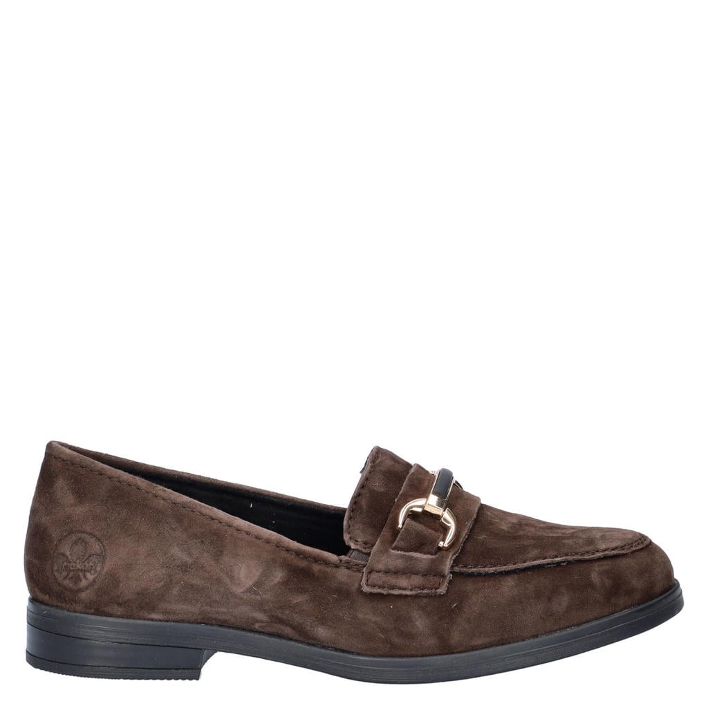 Bruine dames Rieker suède loafers -
