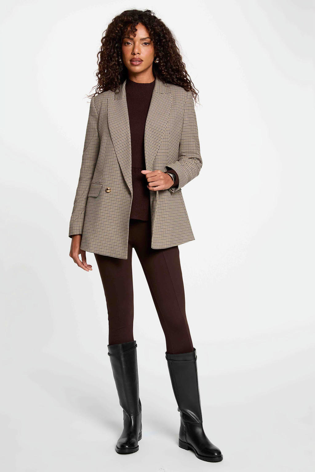 Donkerblauwe dames Morgan skinny legging van viscose met regular waist, elastische tailleband en effen