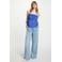 Morgan high waist wide leg jeans met ceintuur - lichtblauw