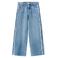 Mango Kids regular waist wide leg jeans met rafels - mediumblauw