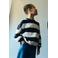 Mango Kids gestreepte sweater - marineblauw