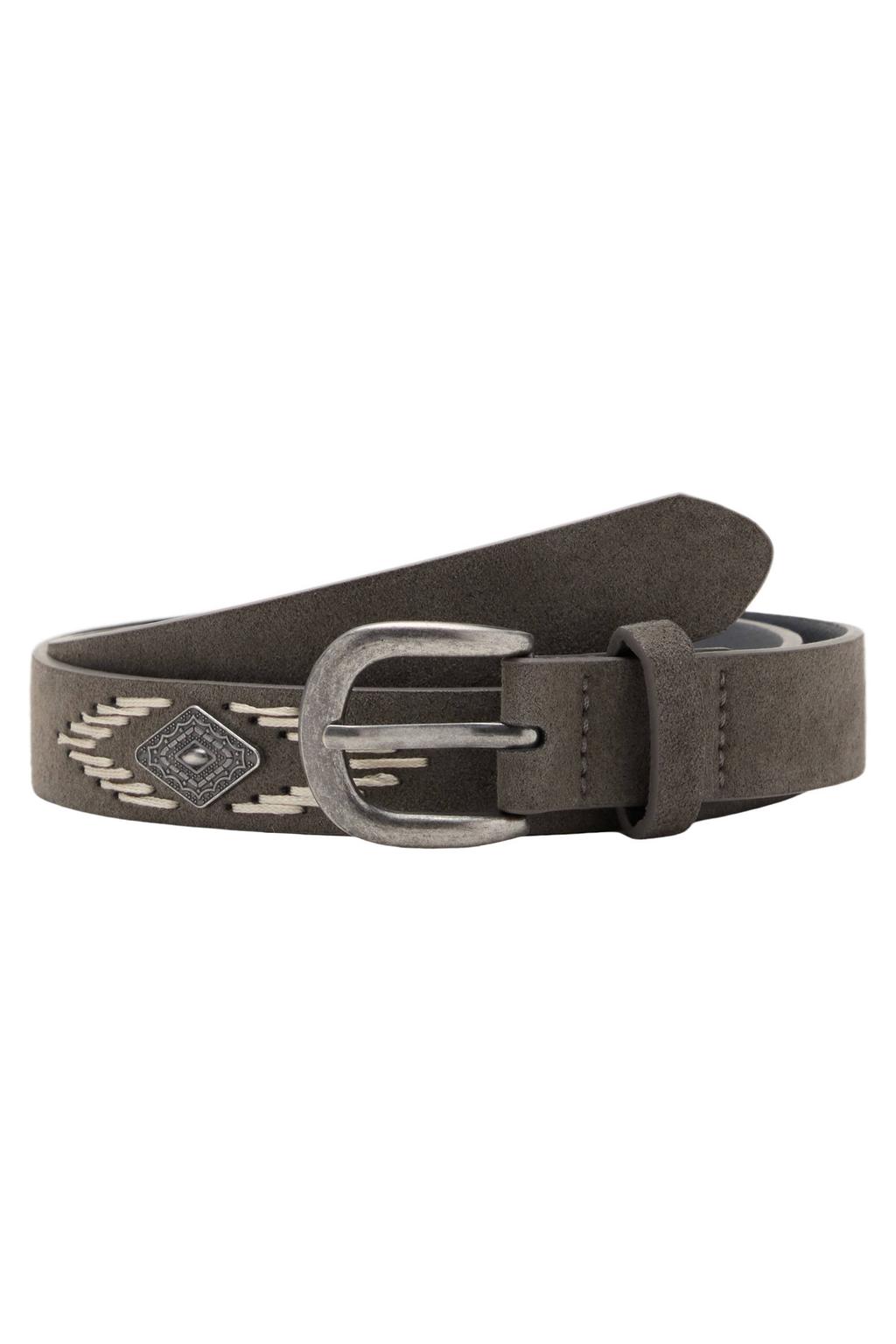 MANGO TEEN leren riem - grijs