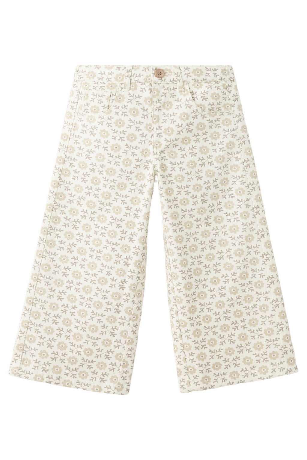 Mango Kids wide leg gebloemde jeans - beige