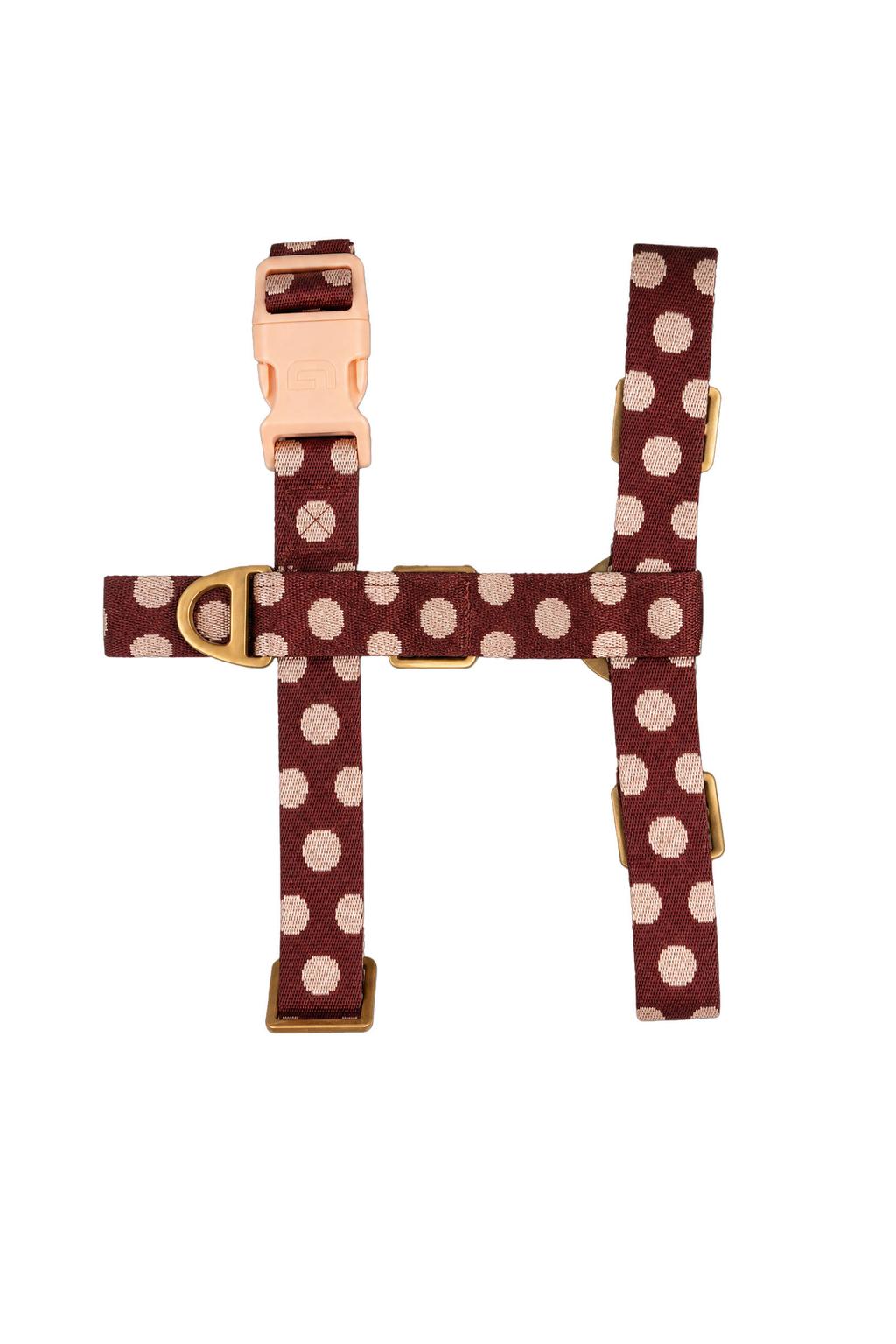 Dogguo Hondenharnas DOT-HARNESS-BORDEAUX/PEACH-M