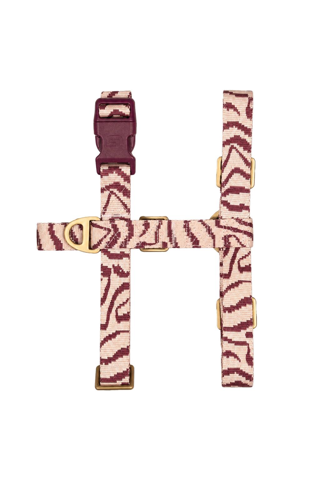 Dogguo Hondenharnas ETHNIC-HARNESS-PEACH/BORDEAUX-XS