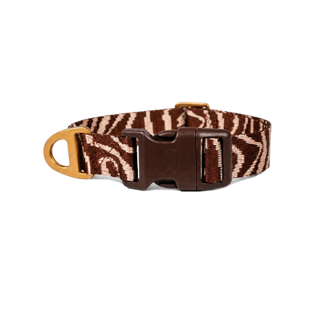Dogguo Hondenhalsband ETHNIC-COLLAR-BROWN/PEACH-S