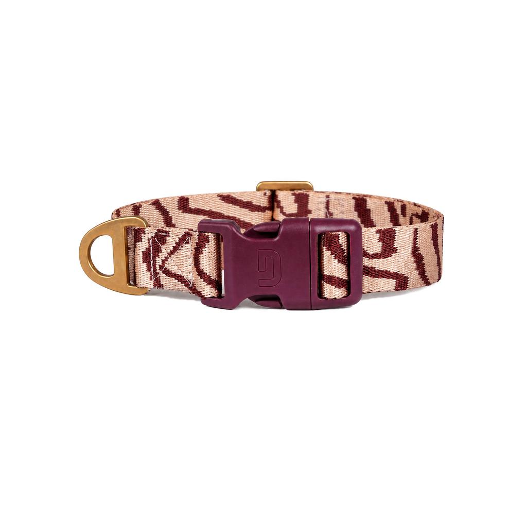 Dogguo Hondenhalsband ETHNIC-COLLAR-PEACH/BORDEAUX-M