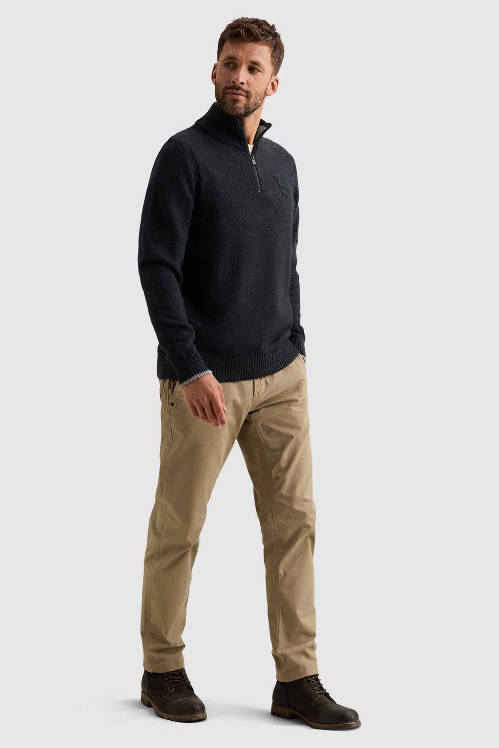 PME Legend regular fit gebreide trui - donkerblauw