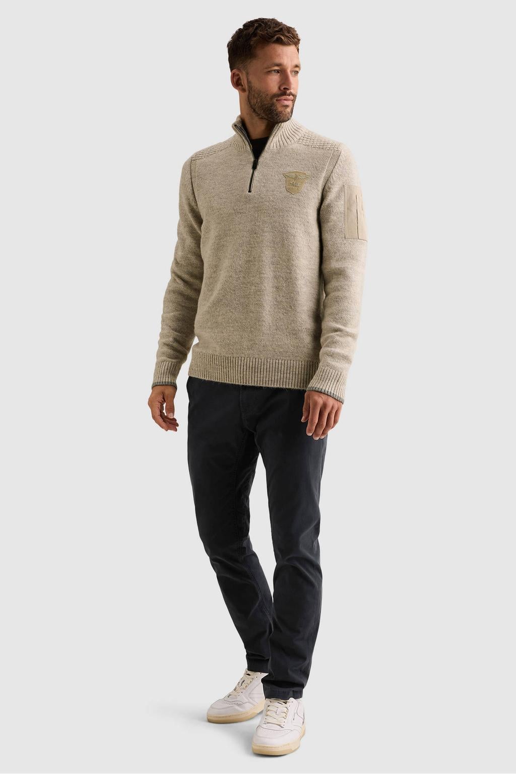 PME Legend regular fit gebreide trui - beige