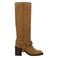 Sacha suède bikerboots met blokhak - cognac
