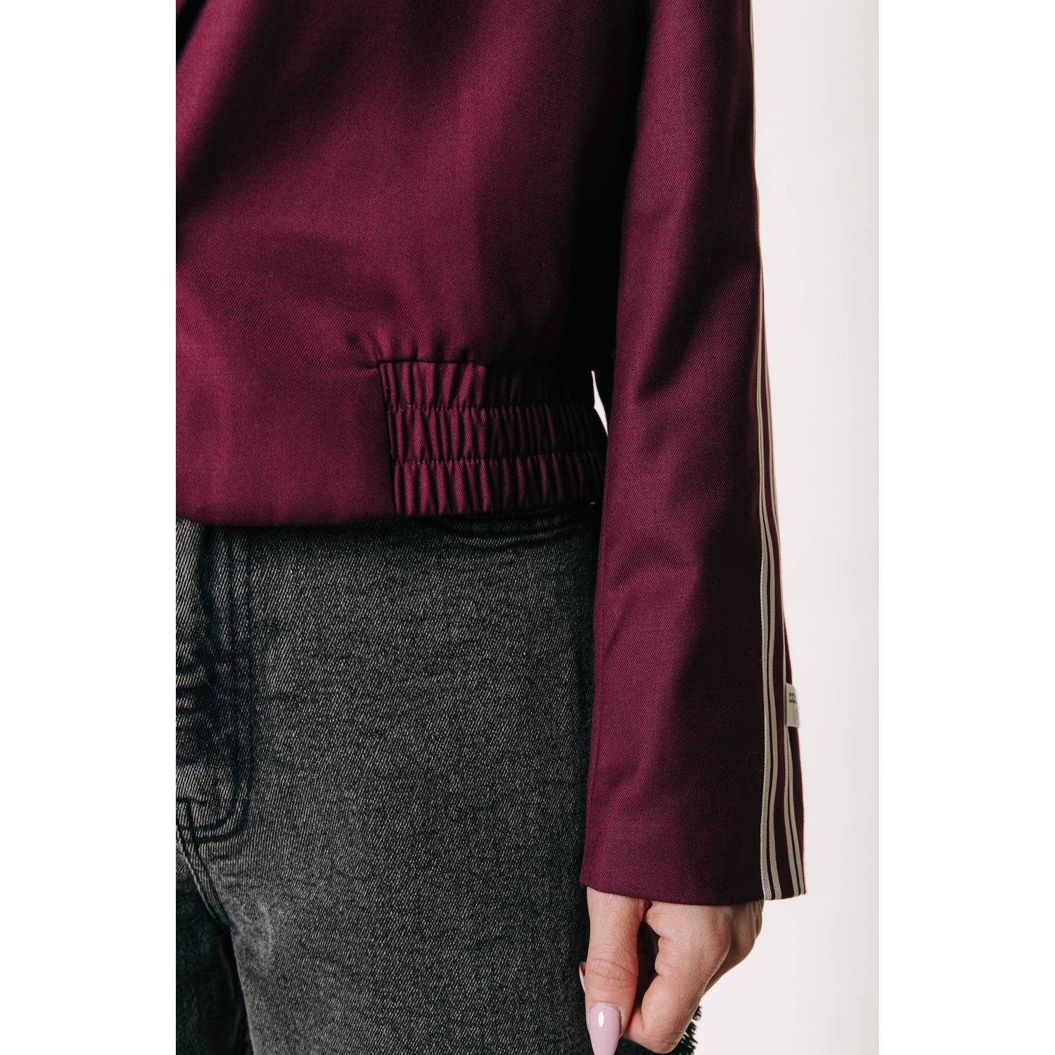 Colourful Rebel cropped blazer met krijtstreep donkerrood