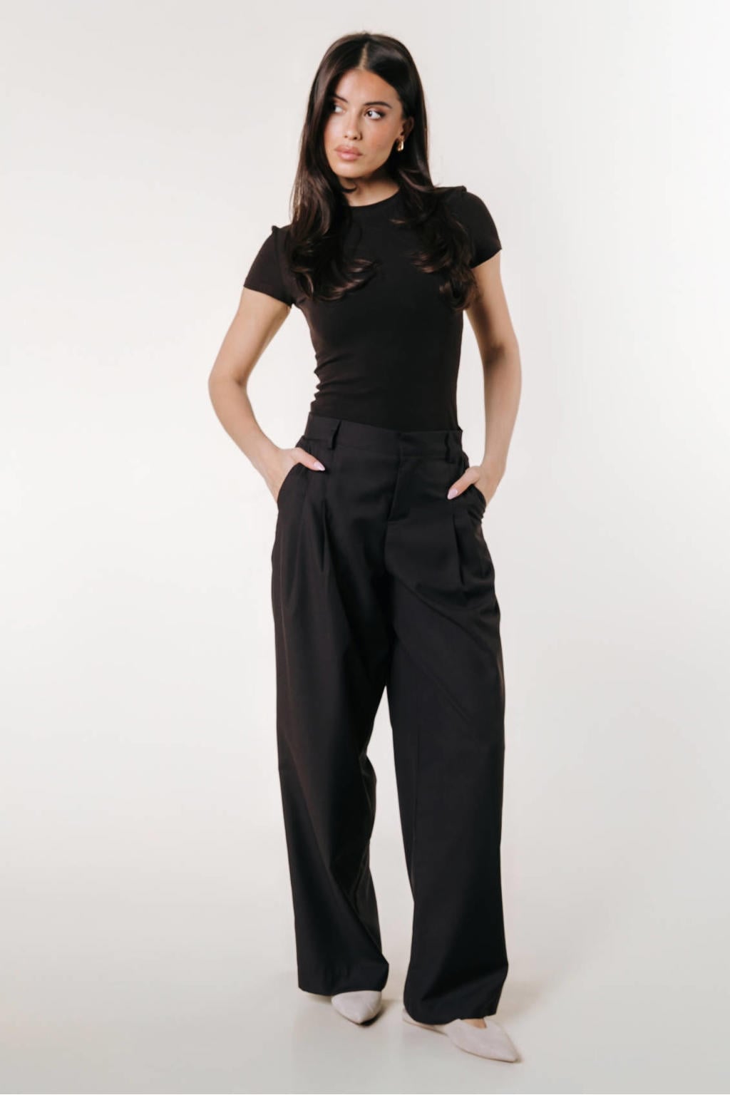 Donkerblauwe dames Colourful Rebel straight leg joggingbroek met effen