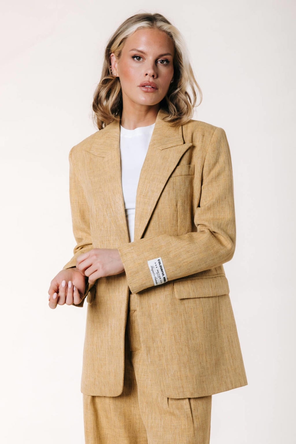 Colourful Rebel regular blazer - oker