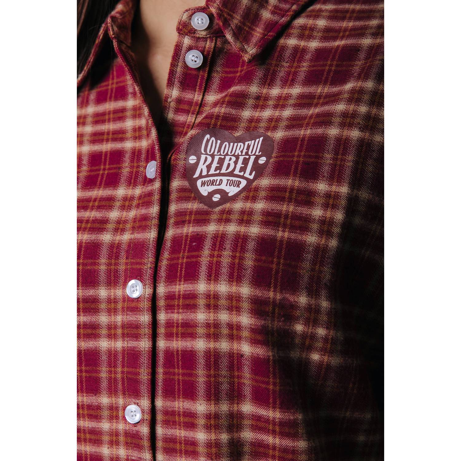 Colourful Rebel aansluitende geruite blouse rood