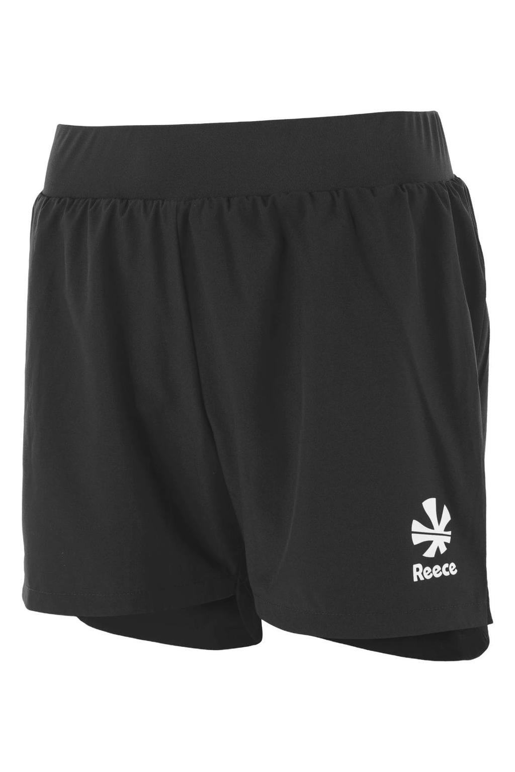 Zwarte dames Reece sportshort van polyester met regular fit en regular waist