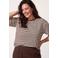 Miss Etam Plus gestreept T-shirt - bruin