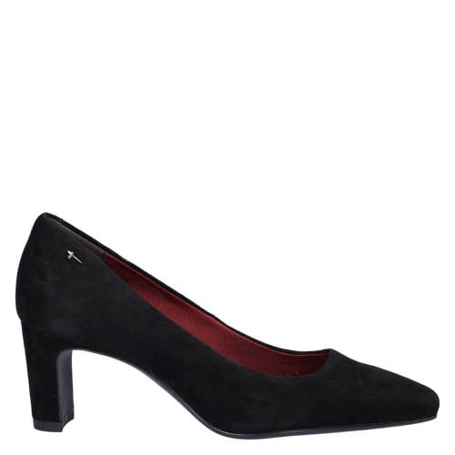 Tamaris suède pumps met hak zwart