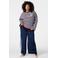 MS Mode gestreepte longsleeve Plus Size - lichtblauw