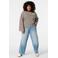 MS Mode gestreepte longsleeve Plus Size - lichtgeel