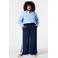 MS Mode gestreepte blouse met borduursels Plus Size - blauw