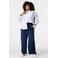 MS Mode Plus Size blouse met ruches en krijtstreep - blauw