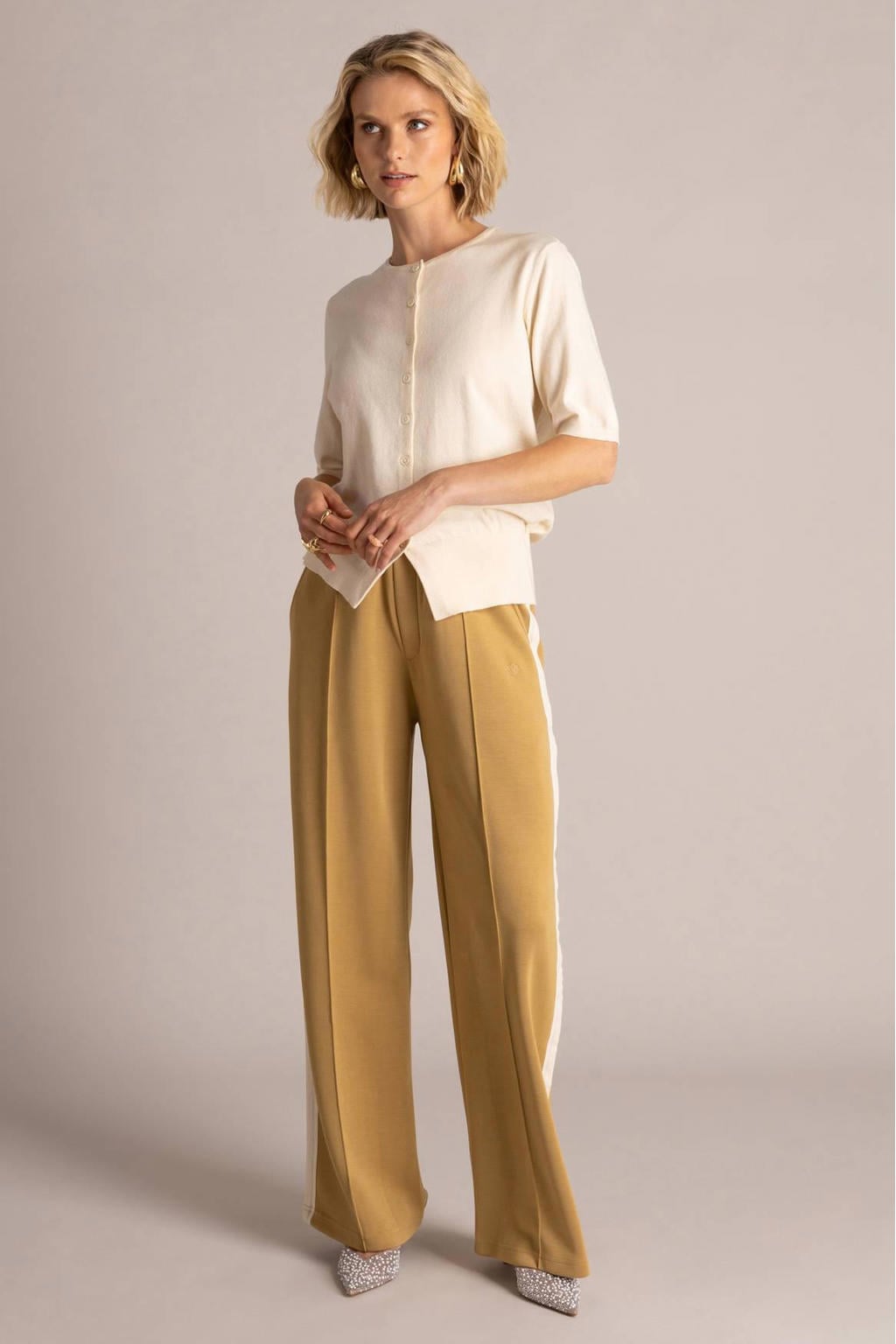 Yest gebreid vest - beige