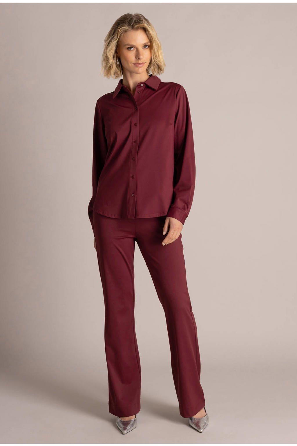 Yest flared broek - donkerrood