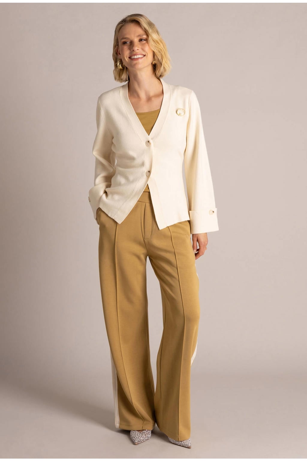Yest gebreid vest - beige