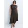 Mango midi jurk met ceintuur - bruin