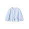Mango Kids gestreepte blouse met ruches - lichtblauw
