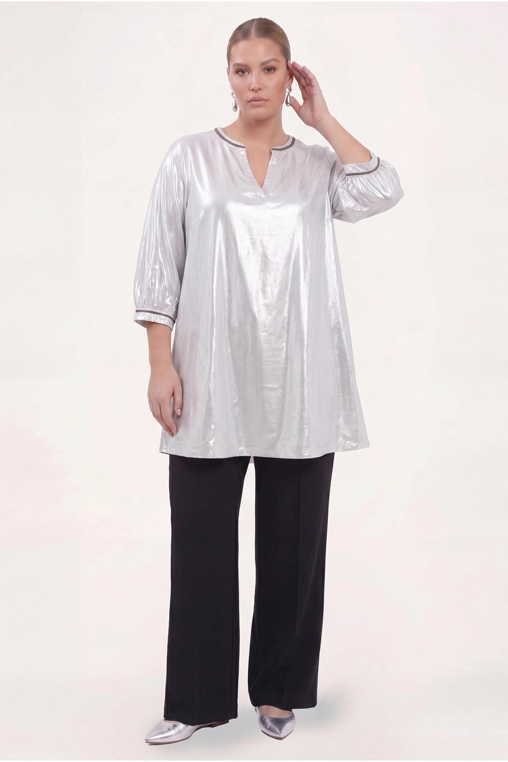 YOEK tuniek Plus Size - zilver
