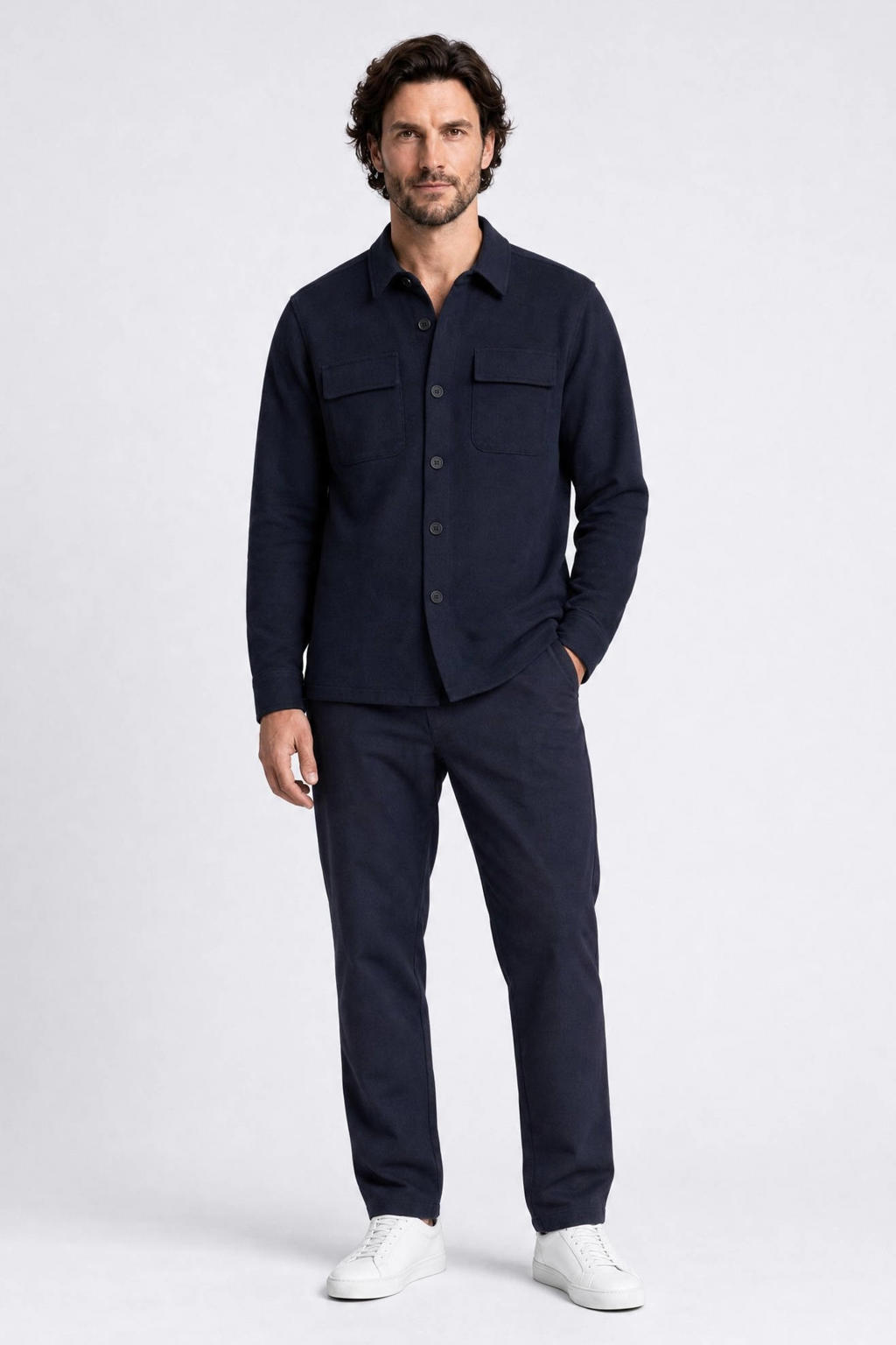 Indigold regular fit casual overhemd - donkerblauw