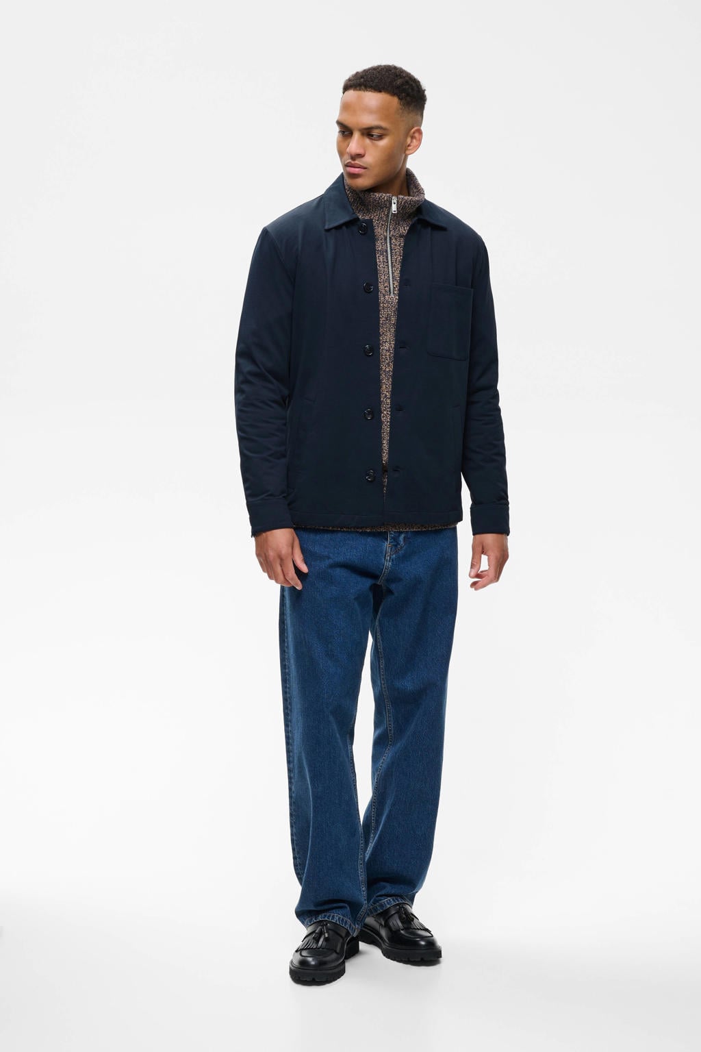 Matinique regular fit overshirt - donkerblauw