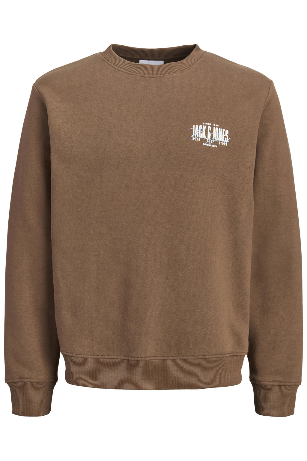 JACK & JONES regular fit sweater met logo - cocoa