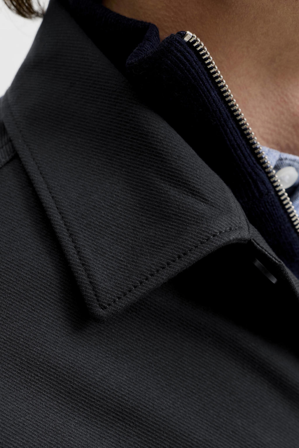 JACK & JONES ESSENTIALS relaxed fit overshirt - donkerblauw