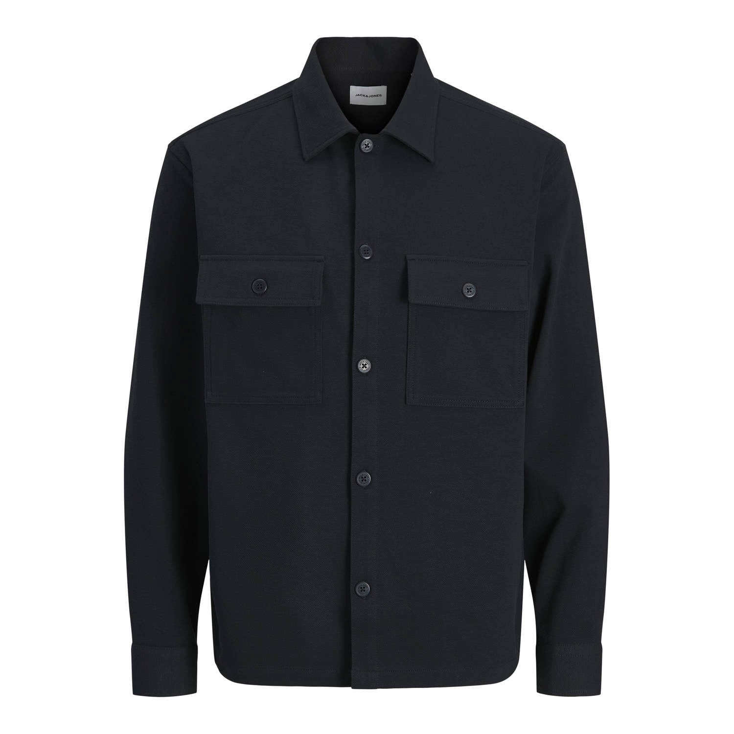JACK & JONES ESSENTIALS relaxed fit overshirt donkerblauw