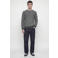 JACK & JONES regular fit gebreide gemêleerde trui - grijsblauw