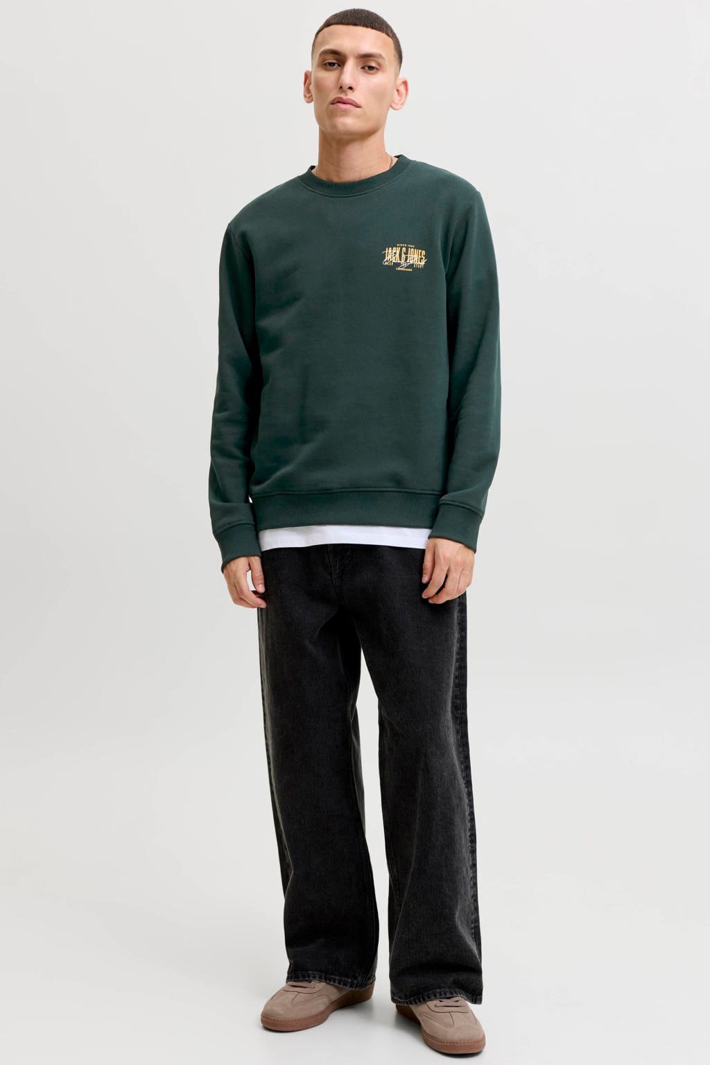 JACK & JONES regular fit sweater met logo - scarab