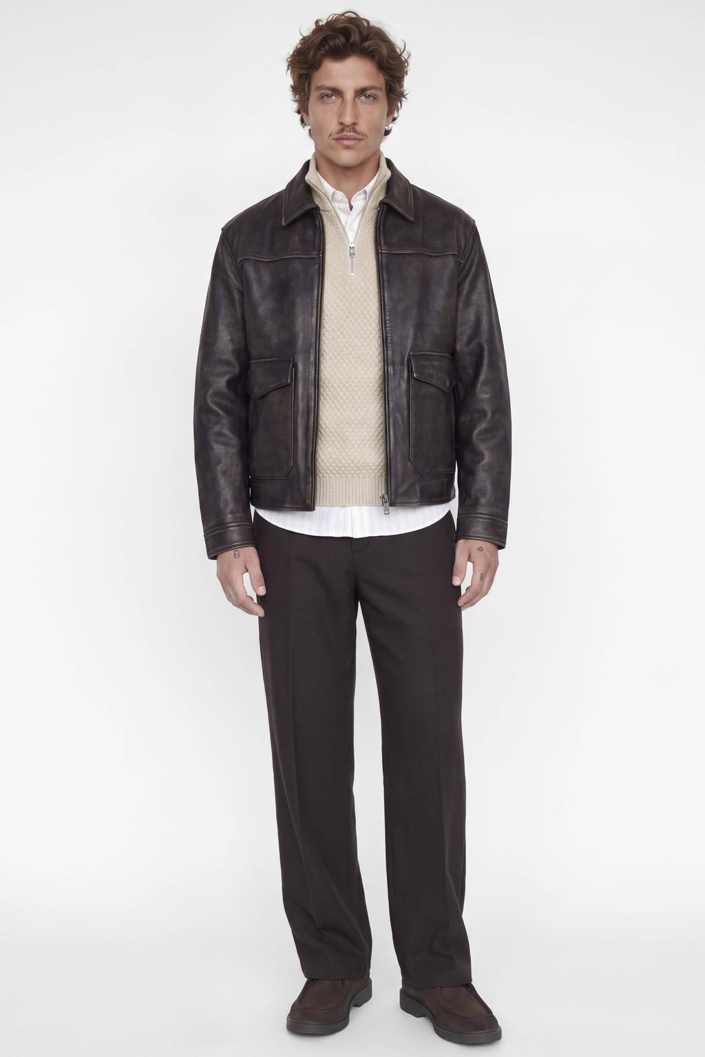 JACK & JONES relaxed fit gebreide trui - beige