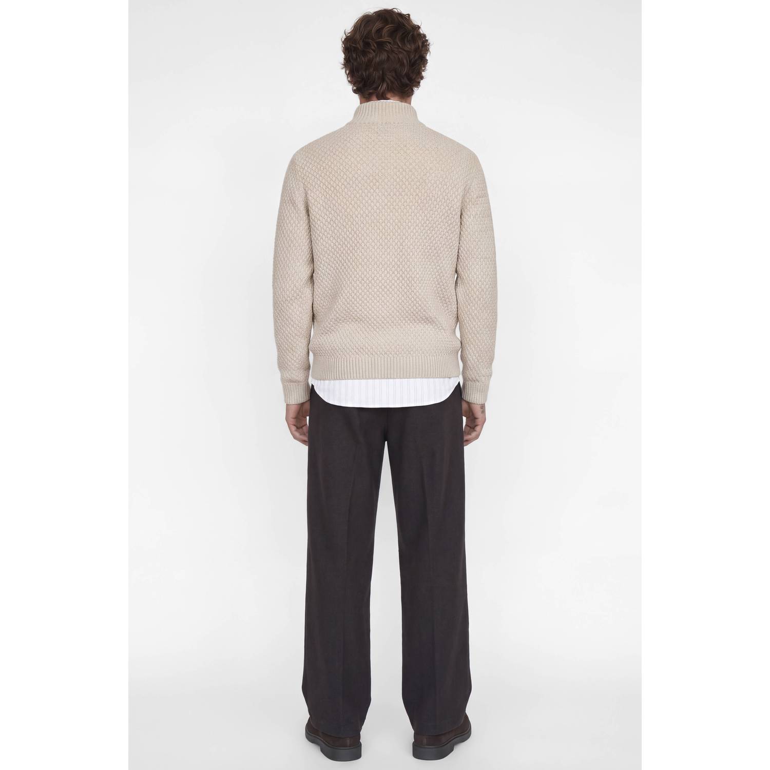 JACK & JONES relaxed fit gebreide trui beige
