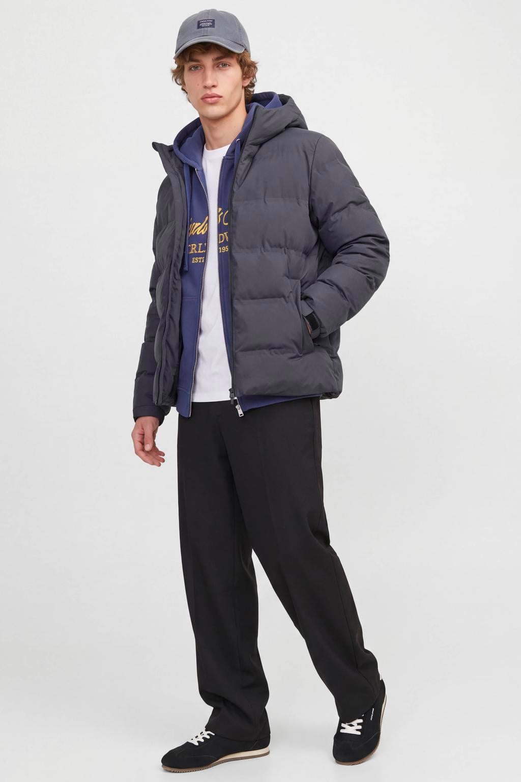 JACK & JONES pufferjas - antraciet