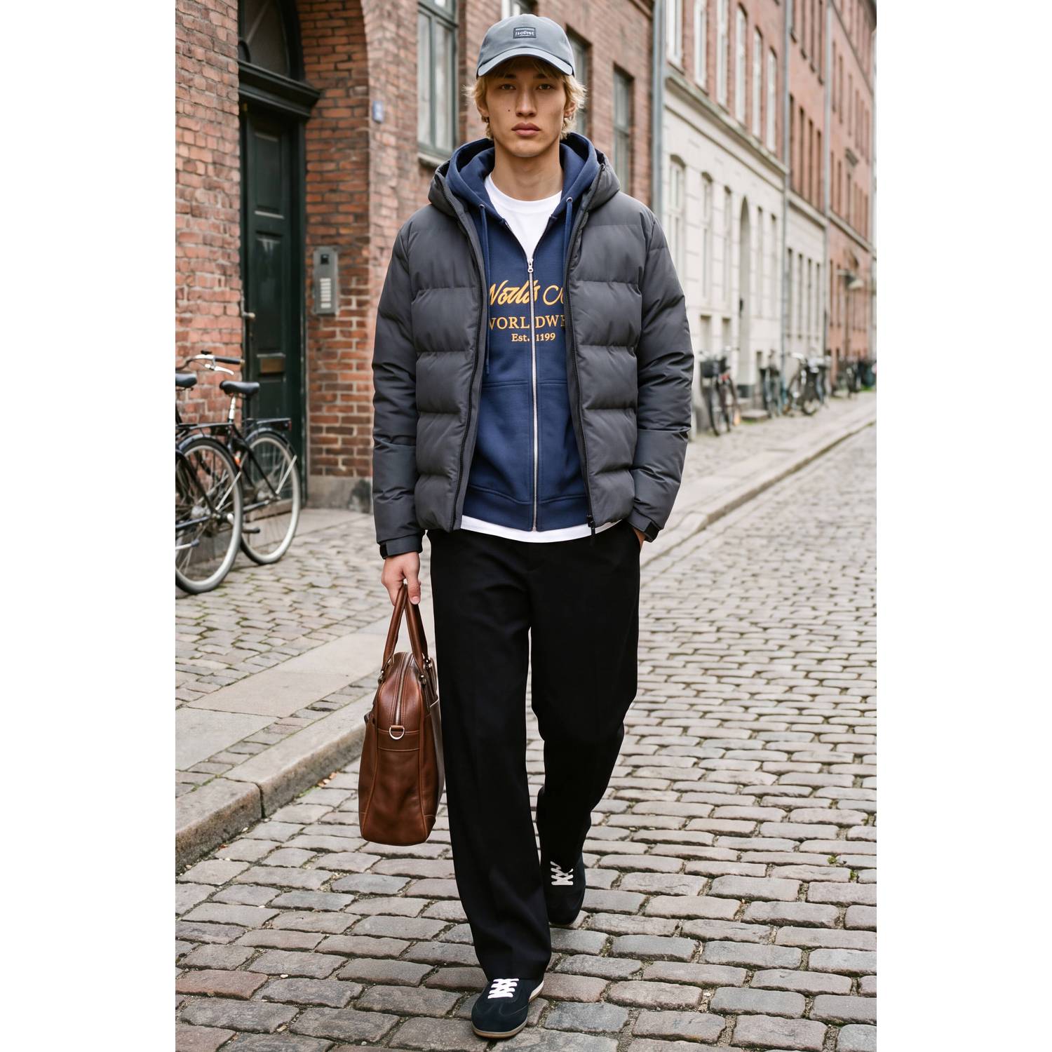 JACK & JONES pufferjas antraciet