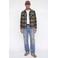 JACK & JONES relaxed fit geruit twill overshirt - zwart