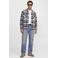 JACK & JONES relaxed fit geruit twill overshirt - donkerblauw